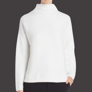 Eileen Fisher Cotton Funnel Neck Long Sleeve Knit Sweater Size Small